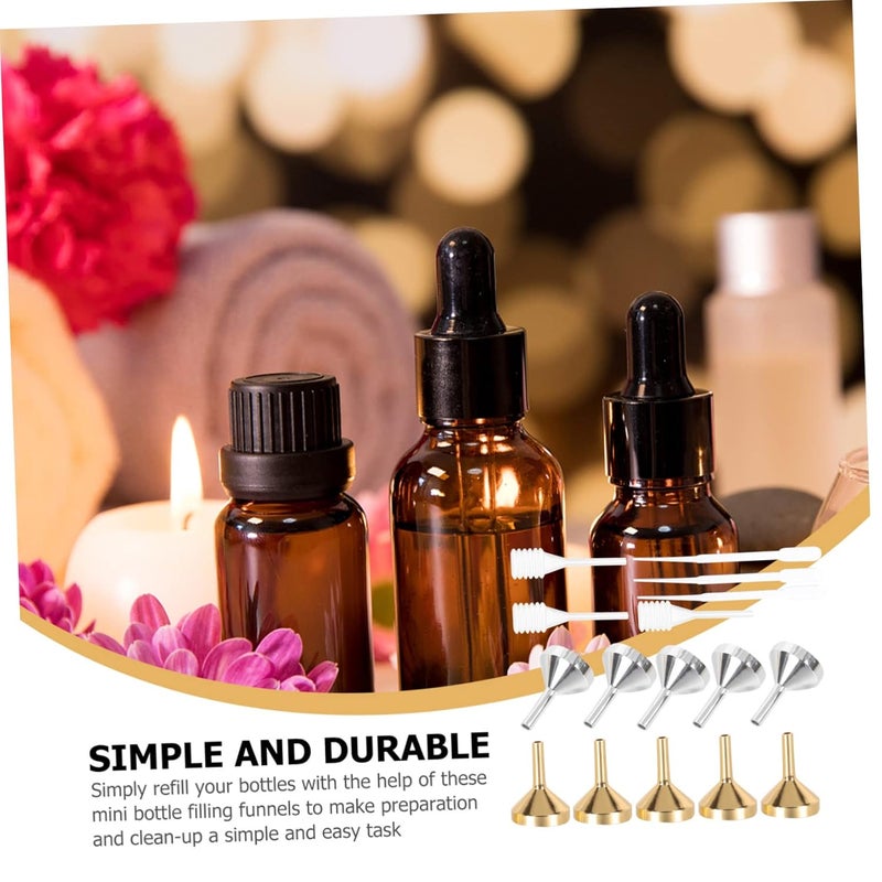 Mini Metal Funnels And Droppers Set Gold Silver For Perfume Liquids Dry Ingredients - Image 3